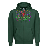 Sports Green happy crawdy gras Zipper Hoodie - RacoonDesign