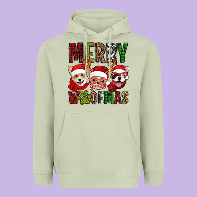 Merry Woofmas Dogs Heavyweight Hoodie Designed By Jasminsmagicworld
