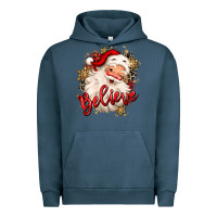 Pigment Midnight Navy believe christmas santa claus Urban Hoodie - MaliasSmallBusiness