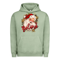Pigment Oil Green believe christmas santa claus Urban Hoodie - MaliasSmallBusiness