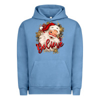 Pigment Pebble Blue believe christmas santa claus Urban Hoodie - MaliasSmallBusiness