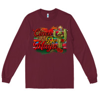 Burgundy Cinco de Mayo Cactus Long Sleeve Tee - texasbilliewilder