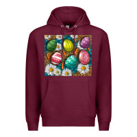Burgundy Easter eggs Premium Hoodie - NancyCooperArtShop
