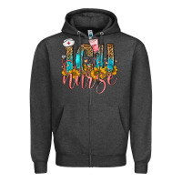 Charcoal Heather icu nurse Zipper Hoodie - FaDigitalArtStudio