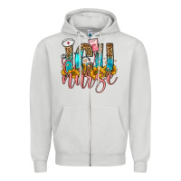 Dove Grey icu nurse Zipper Hoodie - FaDigitalArtStudio