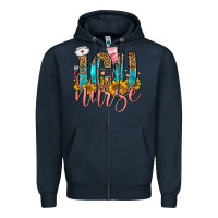 Navy icu nurse Zipper Hoodie - FaDigitalArtStudio