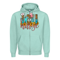 Seafoam icu nurse Zipper Hoodie - FaDigitalArtStudio