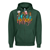 Sports Green icu nurse Zipper Hoodie - FaDigitalArtStudio