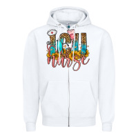 White icu nurse Zipper Hoodie - FaDigitalArtStudio