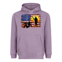 Lavender american flag soldier sunset Heavyweight Hoodie - JahusDesignShop