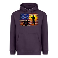 Plum american flag soldier sunset Heavyweight Hoodie - JahusDesignShop