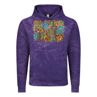 Cloud Purple horseshoe leopard gemstone cactus background Vintage Hoodie - AdoDesignShop