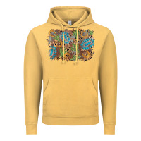 Vintage Mustard horseshoe leopard gemstone cactus background Vintage Hoodie - AdoDesignShop