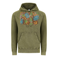 Vintage Olive horseshoe leopard gemstone cactus background Vintage Hoodie - AdoDesignShop