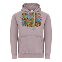 Vintage Zinc horseshoe leopard gemstone cactus background Vintage Hoodie - AdoDesignShop