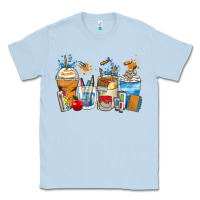 Dusty Blue art teacher coffee cups Classic Tee - Zillion Design Studio