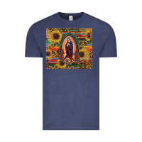 Vintage Denim sunflower serape lady of guadalupe Vintage Tee - RanaPortraitStore