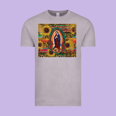 Vintage Tee sunflower serape lady of guadalupe