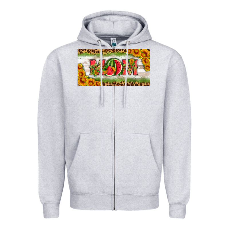 Watermelon Mom License Plate Zipper Hoodie by HRA Design Shop | Teevron