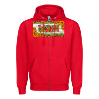 Red watermelon mom license plate Zipper Hoodie - HRA Design Shop