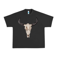 Pigment Black western bull skull tbw Urban Heavy Tee - texasbilliewilder