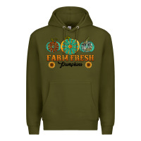 Army Green Orange glitter pumpkin Premium Hoodie - NancyCooperArtShop