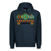 Navy Orange glitter pumpkin Premium Hoodie - NancyCooperArtShop