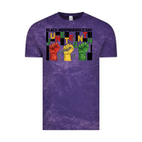 Cloud Purple black independence day juneteenth Vintage Tee - BarkalooDesign