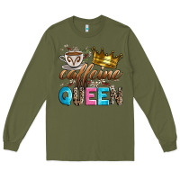 Army Green caffeine queen Long Sleeve Tee - Zillion Design Studio
