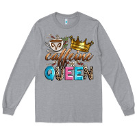 Heather Grey caffeine queen Long Sleeve Tee - Zillion Design Studio