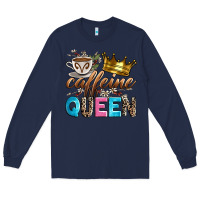Navy caffeine queen Long Sleeve Tee - Zillion Design Studio