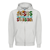 Dove Grey jesus the reason for the season Zipper Hoodie - FaDigitalArtStudio