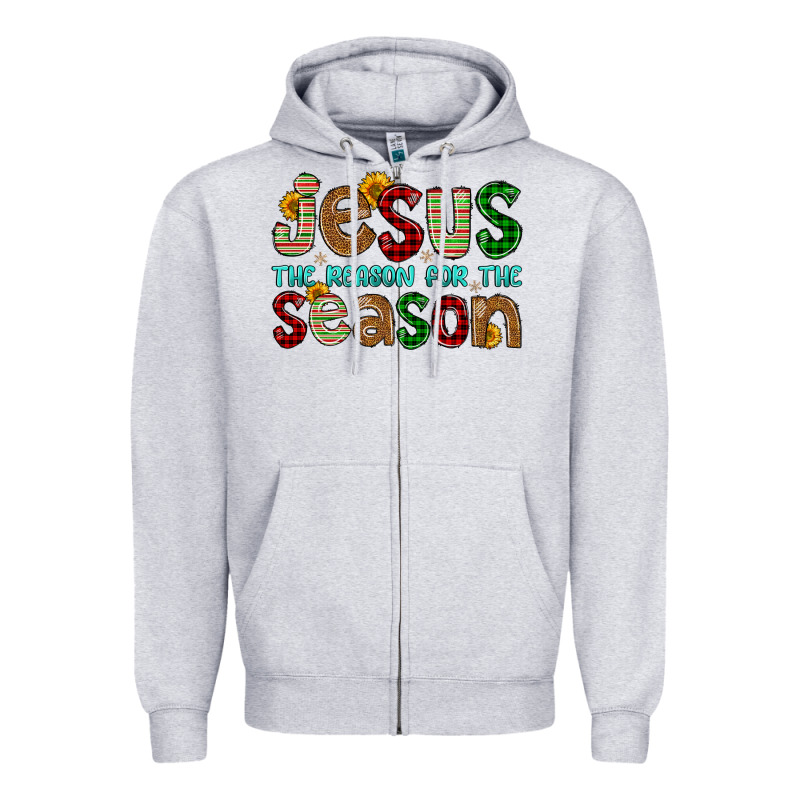 Jesus The Reason For The Season Zipper Hoodie by FaDigitalArtStudio | Teevron