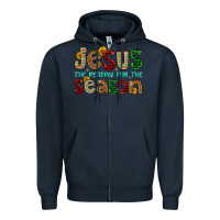 Navy jesus the reason for the season Zipper Hoodie - FaDigitalArtStudio