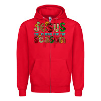 Red jesus the reason for the season Zipper Hoodie - FaDigitalArtStudio