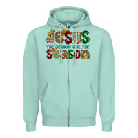 Seafoam jesus the reason for the season Zipper Hoodie - FaDigitalArtStudio