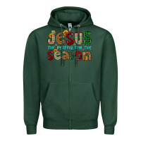 Sports Green jesus the reason for the season Zipper Hoodie - FaDigitalArtStudio