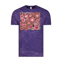 Cloud Purple valentines day hearts with leopard and cowhide Vintage Tee - RanaPortraitStore