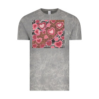 Cloud Rock valentines day hearts with leopard and cowhide Vintage Tee - RanaPortraitStore