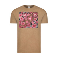Vintage Coffee valentines day hearts with leopard and cowhide Vintage Tee - RanaPortraitStore