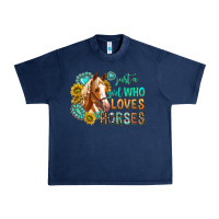 Navy western just a girl who loves horses Urban Heavy Tee - texasbilliewilder