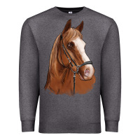 Charcoal Heather horse portrait Premium Sweatshirt - Artiststas