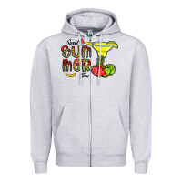 Heather Grey sweet summer time Zipper Hoodie - CowhideDigitalArt
