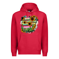 Cardinal Arkansas Map Sunflower Cactus Serape Premium Hoodie - RanaPortraitStore