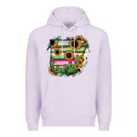 Lilac Arkansas Map Sunflower Cactus Serape Premium Hoodie - RanaPortraitStore