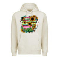 Oatmeal Heather Arkansas Map Sunflower Cactus Serape Premium Hoodie - RanaPortraitStore