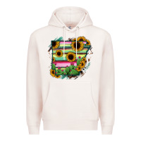 Pale Pink Arkansas Map Sunflower Cactus Serape Premium Hoodie - RanaPortraitStore