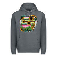 Rock Arkansas Map Sunflower Cactus Serape Premium Hoodie - RanaPortraitStore