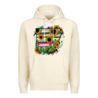 Sandshell Arkansas Map Sunflower Cactus Serape Premium Hoodie - RanaPortraitStore