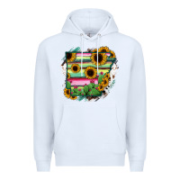 White Arkansas Map Sunflower Cactus Serape Premium Hoodie - RanaPortraitStore